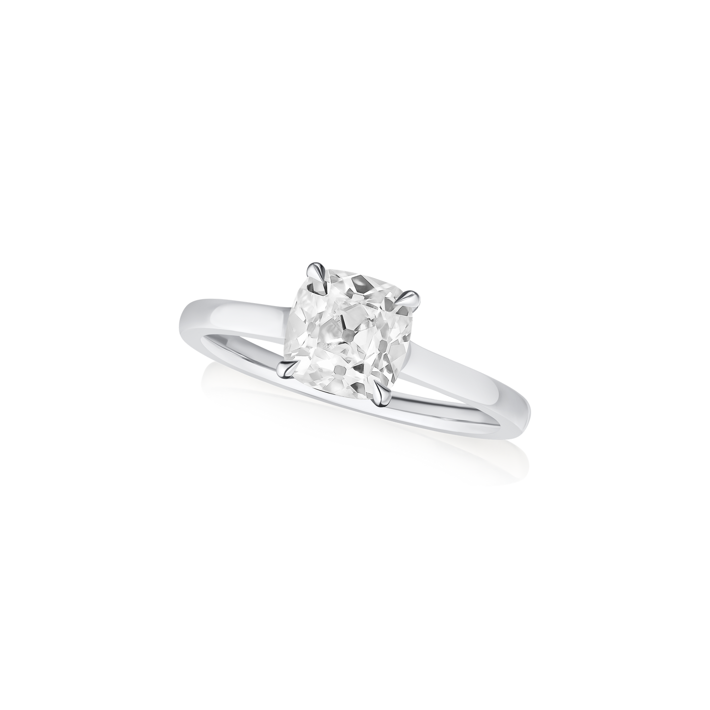 1.31cts Cushion-Cut Platinum Engagement Ring