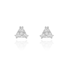 2.28cts Triangular Platinum Diamond Stud Earrings