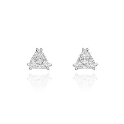 2.28cts Triangular Platinum Diamond Stud Earrings
