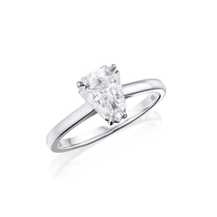 0.84cts Shield Cut Diamond Platinum Engagement Ring