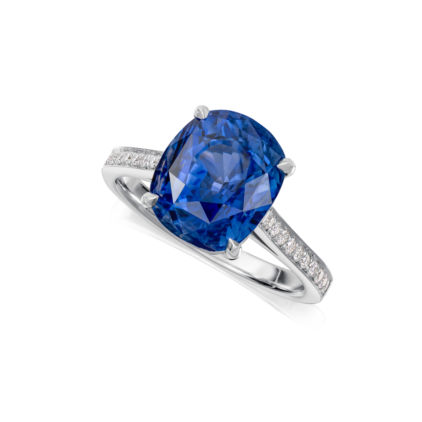 7.45cts Cushion-Shape Sapphire Solitaire Ring