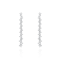 7.47cts Carré-Cut Diamond Drop Earrings