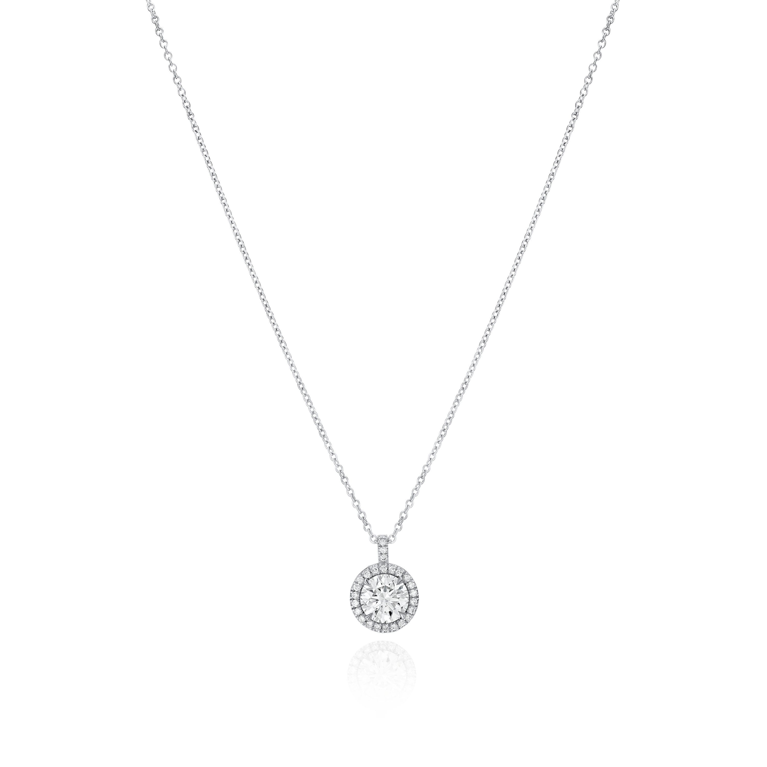 1.41cts Round Brilliant Cut Diamond Cluster Pendant