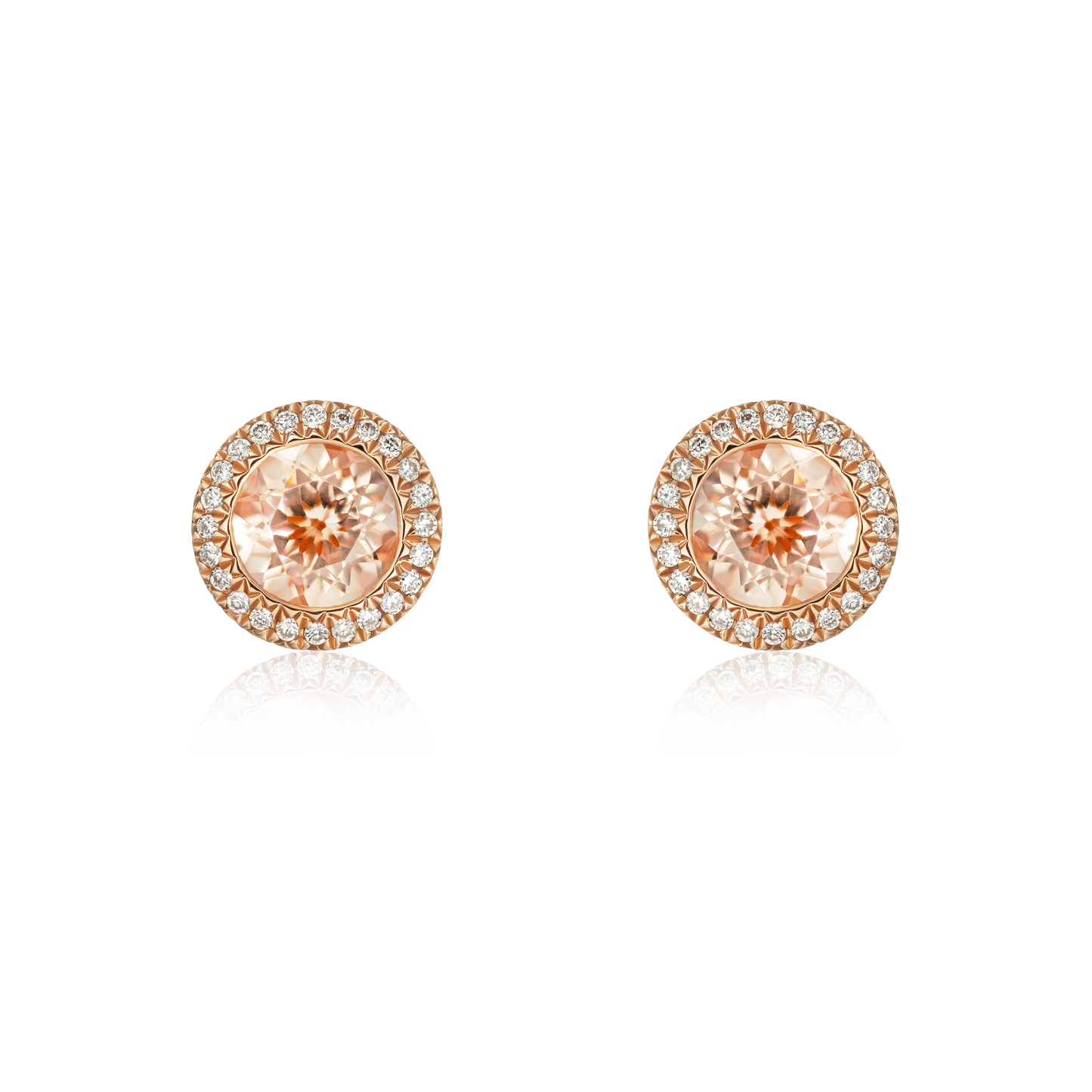 Morganite and Diamond Earrings