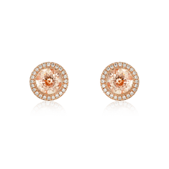 Morganite and Diamond Earrings