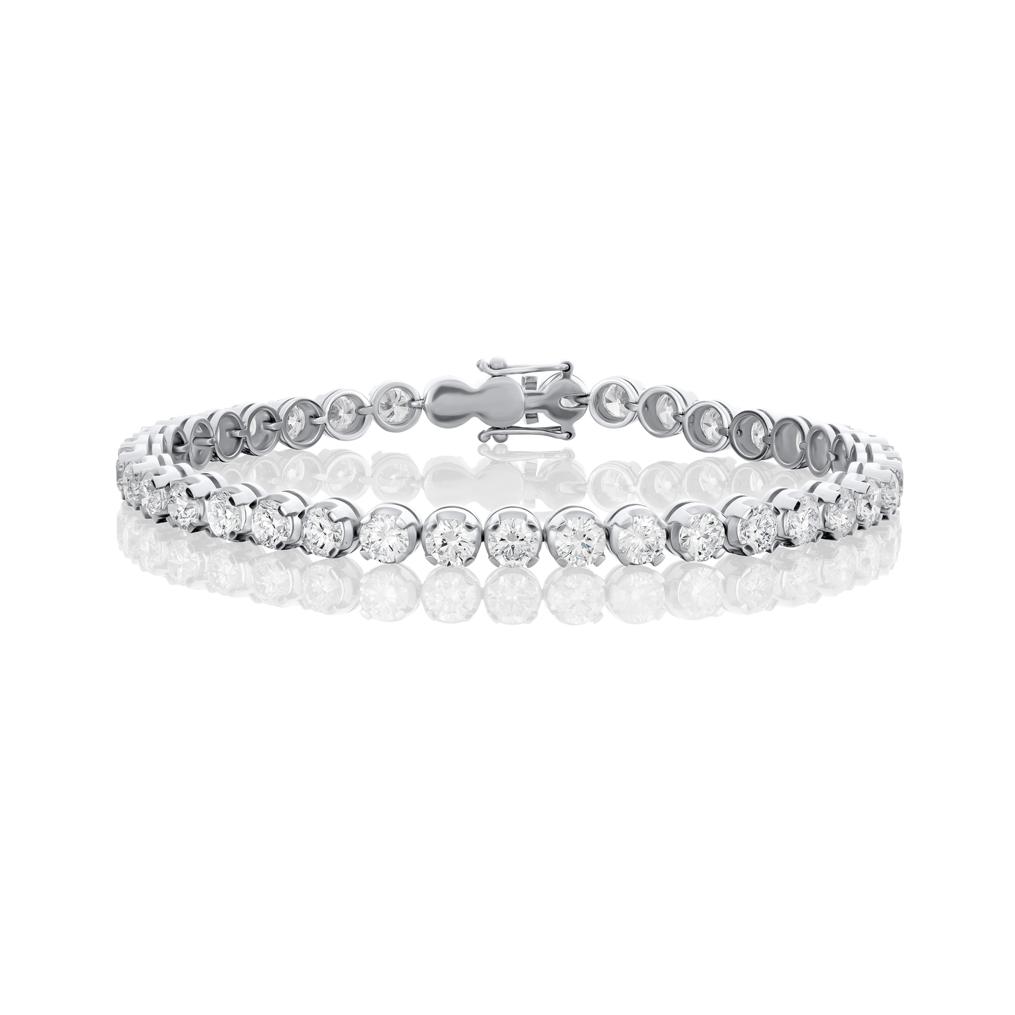 10.00cts Platinum Diamond Line Bracelet