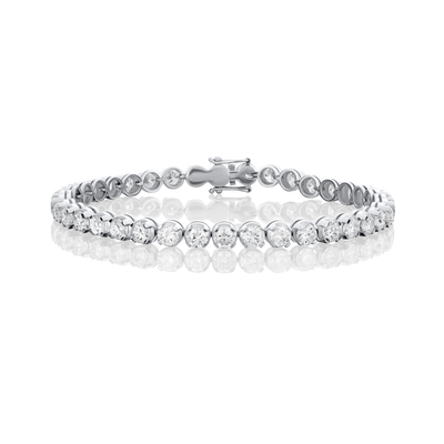 10.00cts Platinum Diamond Line Bracelet