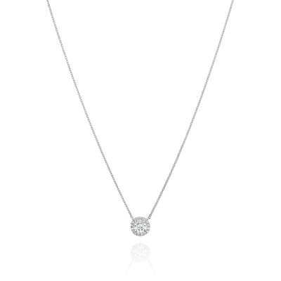 0.35ct Diamond Pendant With Diamond Surround