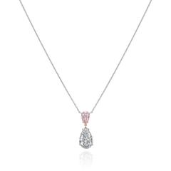 Natural Pink Diamond Pear Shape Drop Pendant