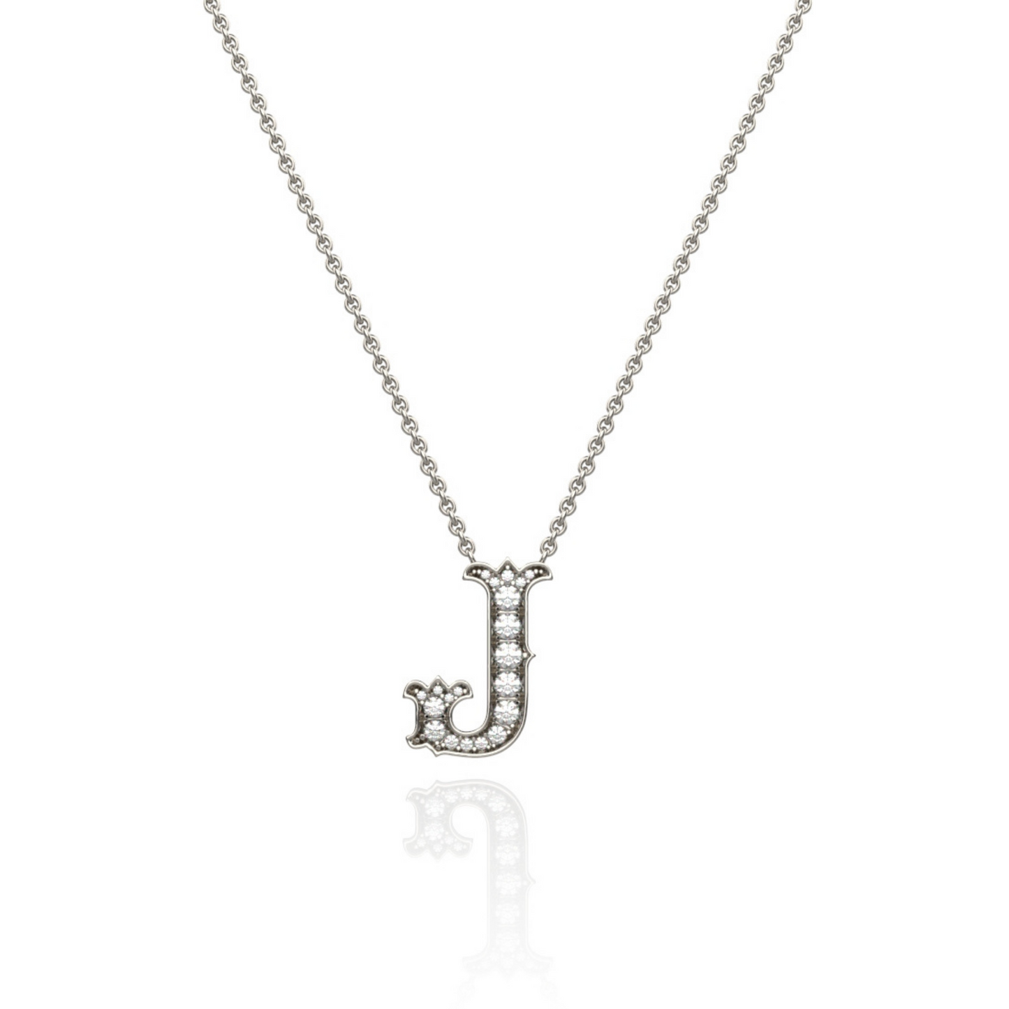 Platinum Diamond Set Initial Pendant