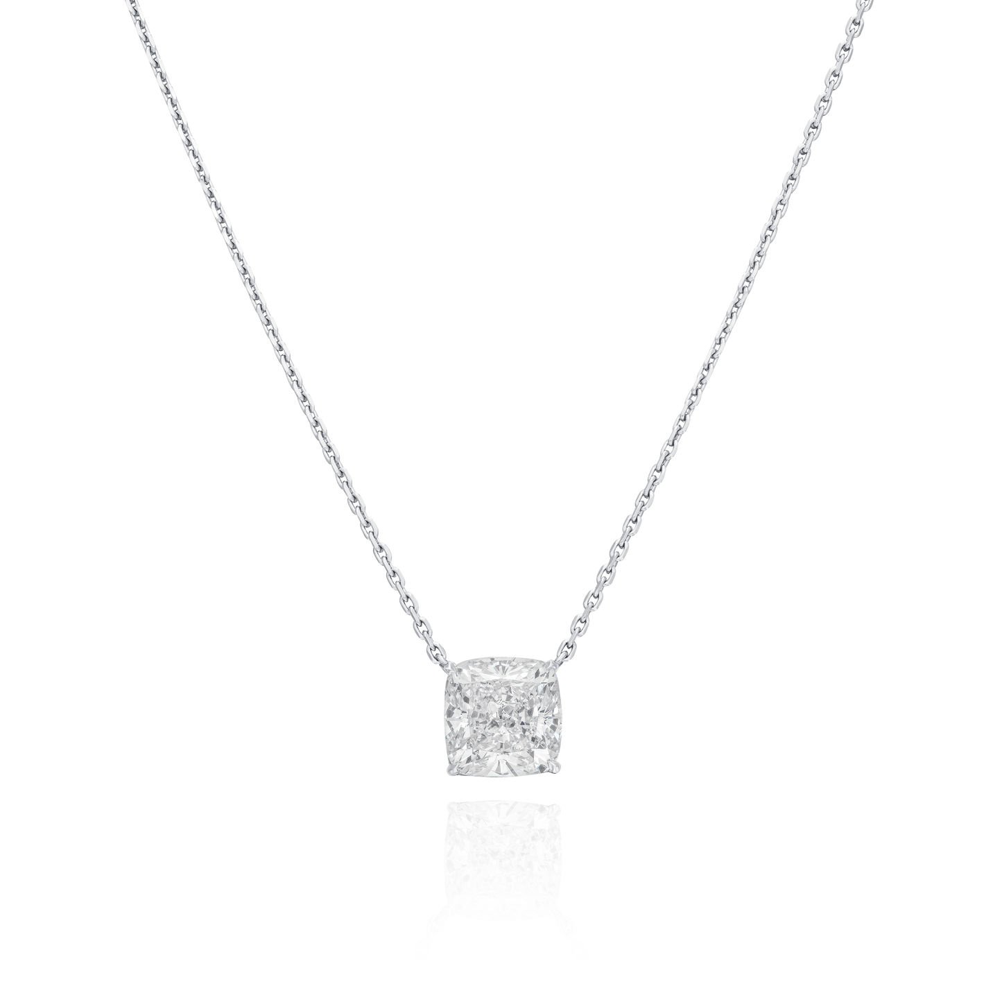 Platinum Cushion Cut Diamond Pendant