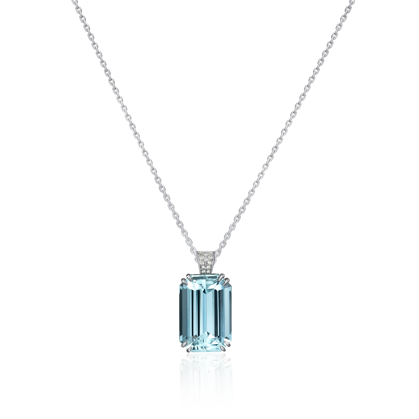 13.94cts Aquamarine and Diamond Set Pendant