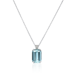 13.94cts Aquamarine and Diamond Set Pendant