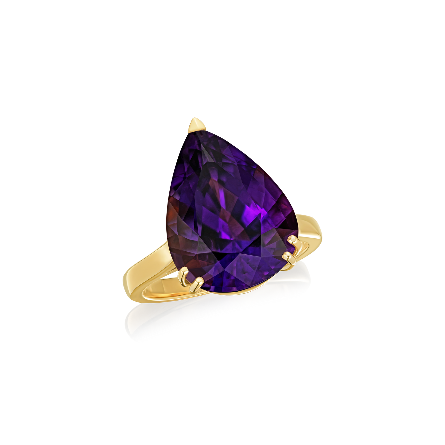 8.50cts Pear Shape Amethyst Ring