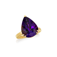 8.50cts Pear Shape Amethyst Ring