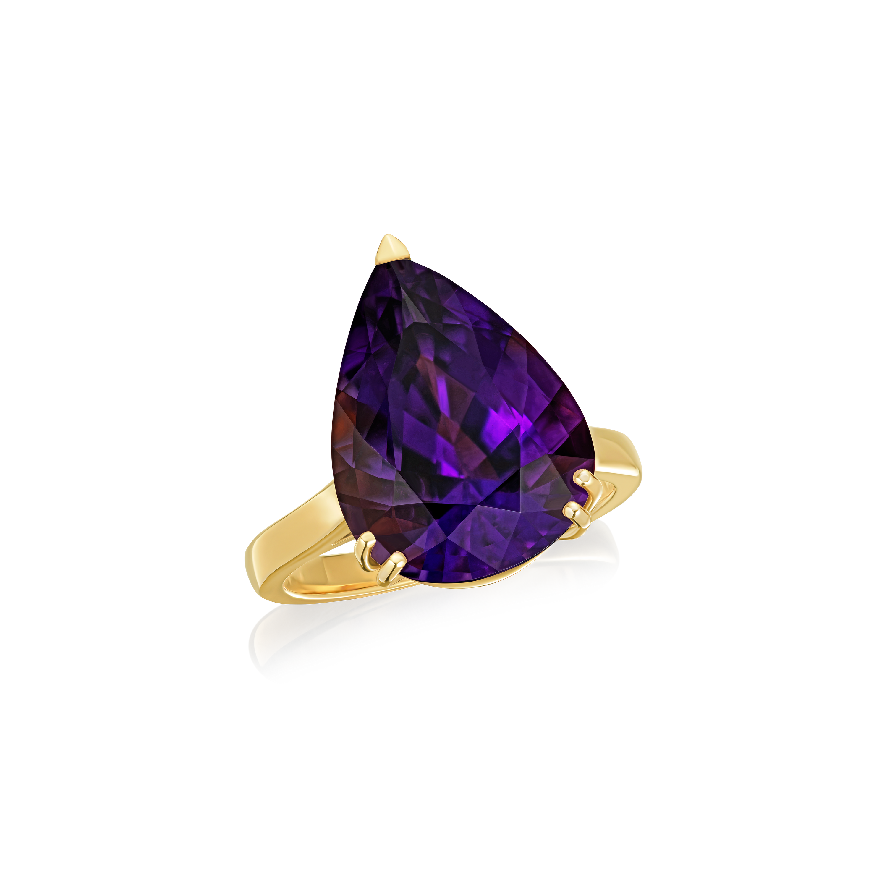 8.50cts Pear Shape Amethyst Ring