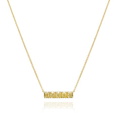 Five Stone Yellow Diamond Gold Bar Pendant