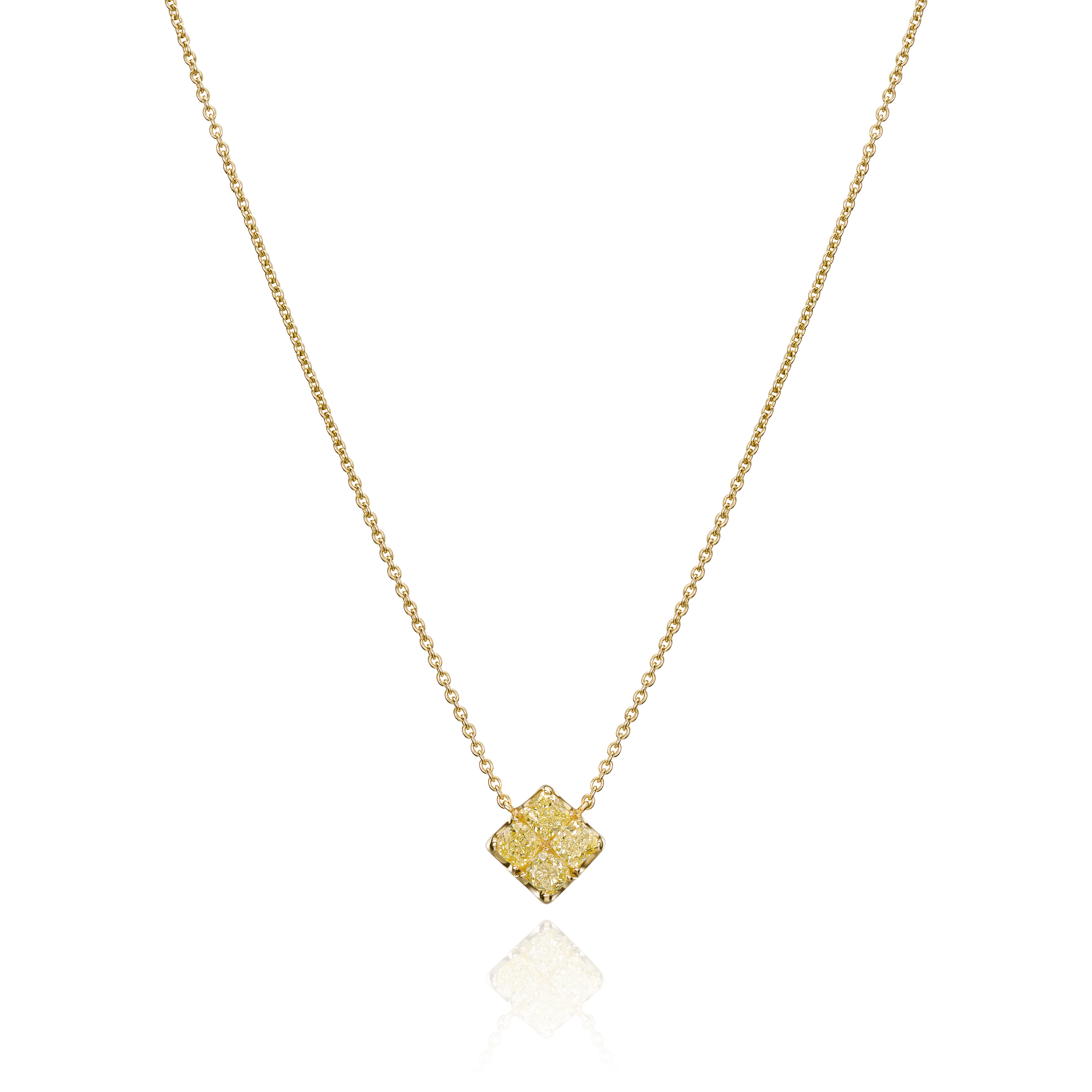 0.92ct Yellow Square Diamond Pendant