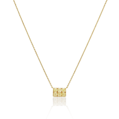Six Stone Yellow Diamond Gold Bar Pendant