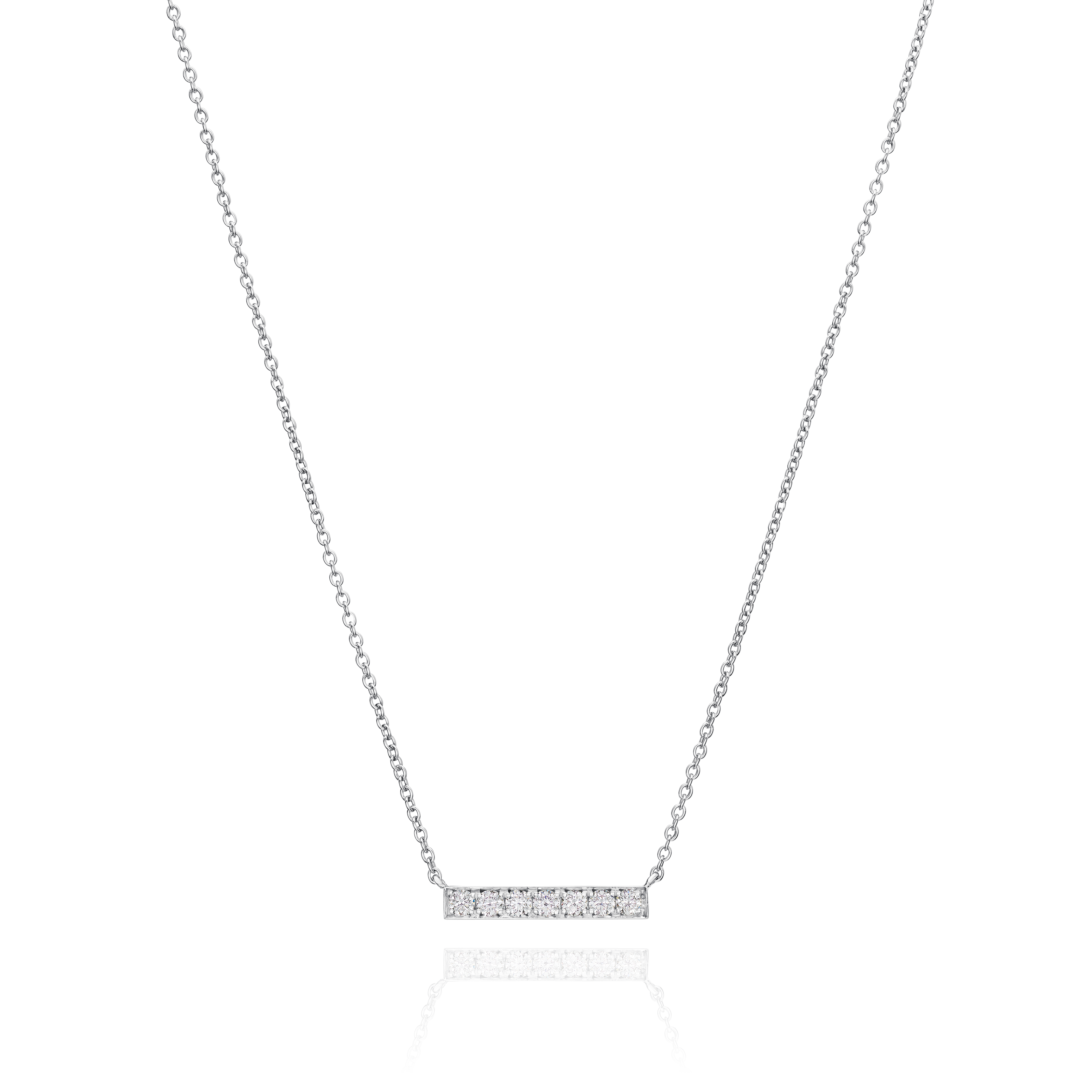 Skyline Collection Horizontal Diamond Set Platinum Pendant 3mm