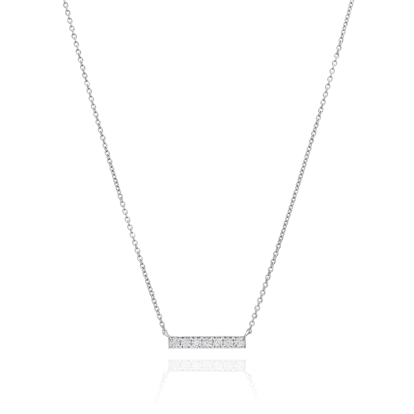 Skyline Collection Horizontal Diamond Set Platinum Pendant 3mm