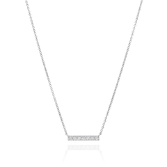 Skyline Collection Horizontal Diamond Set Platinum Pendant 3mm