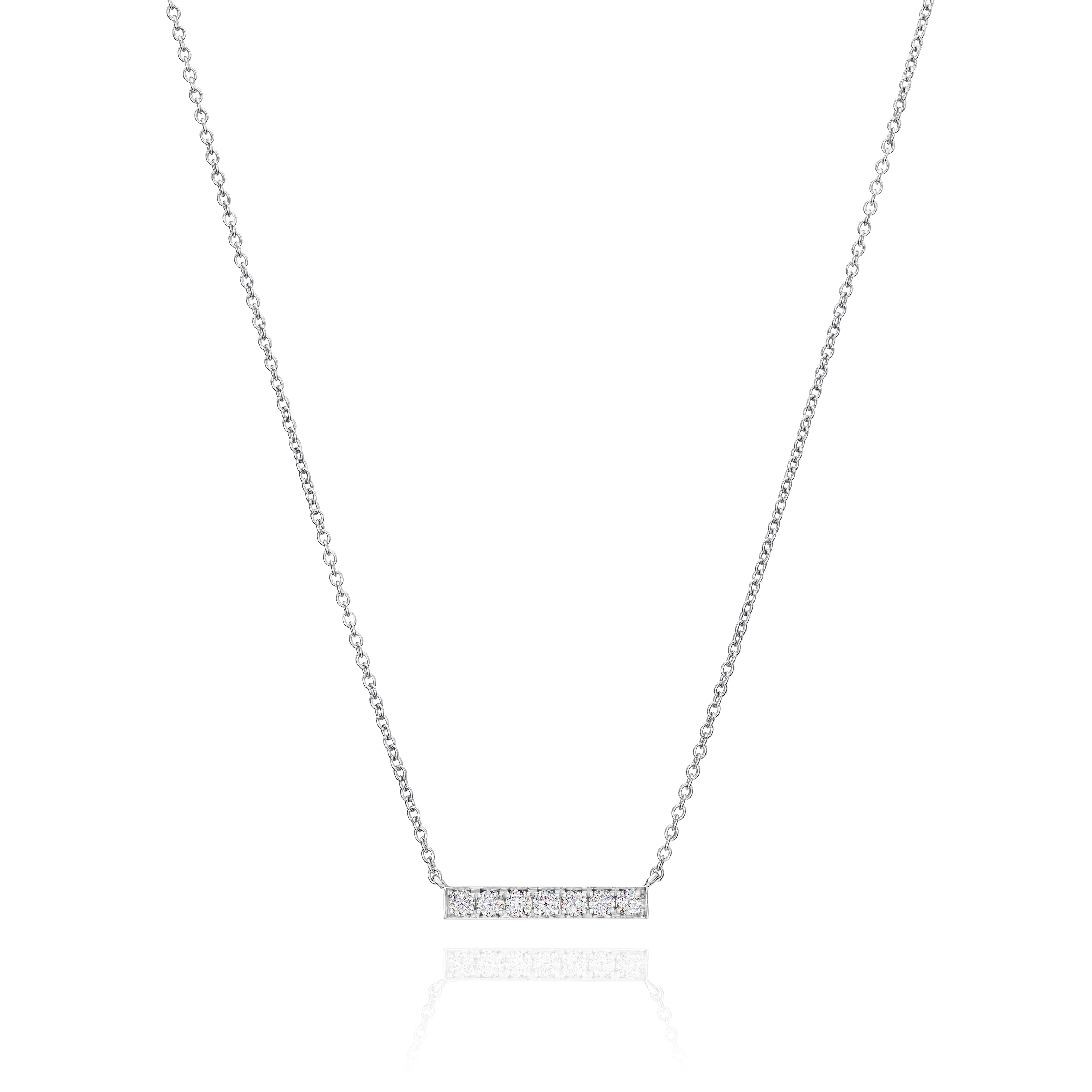 Skyline Collection Horizontal Diamond Set Platinum Pendant 3mm