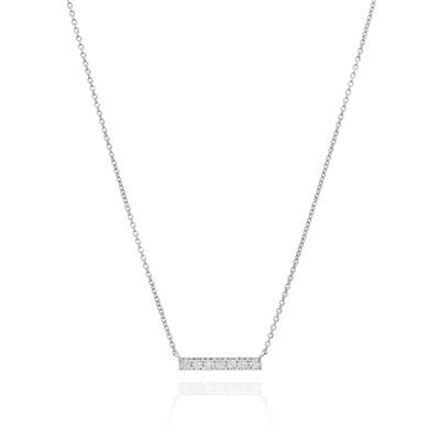 Skyline Collection Horizontal Diamond Set Platinum Pendant 3mm