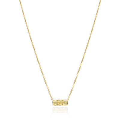 Three Stone Yellow Diamond 18ct Yellow Gold Bar Pendant