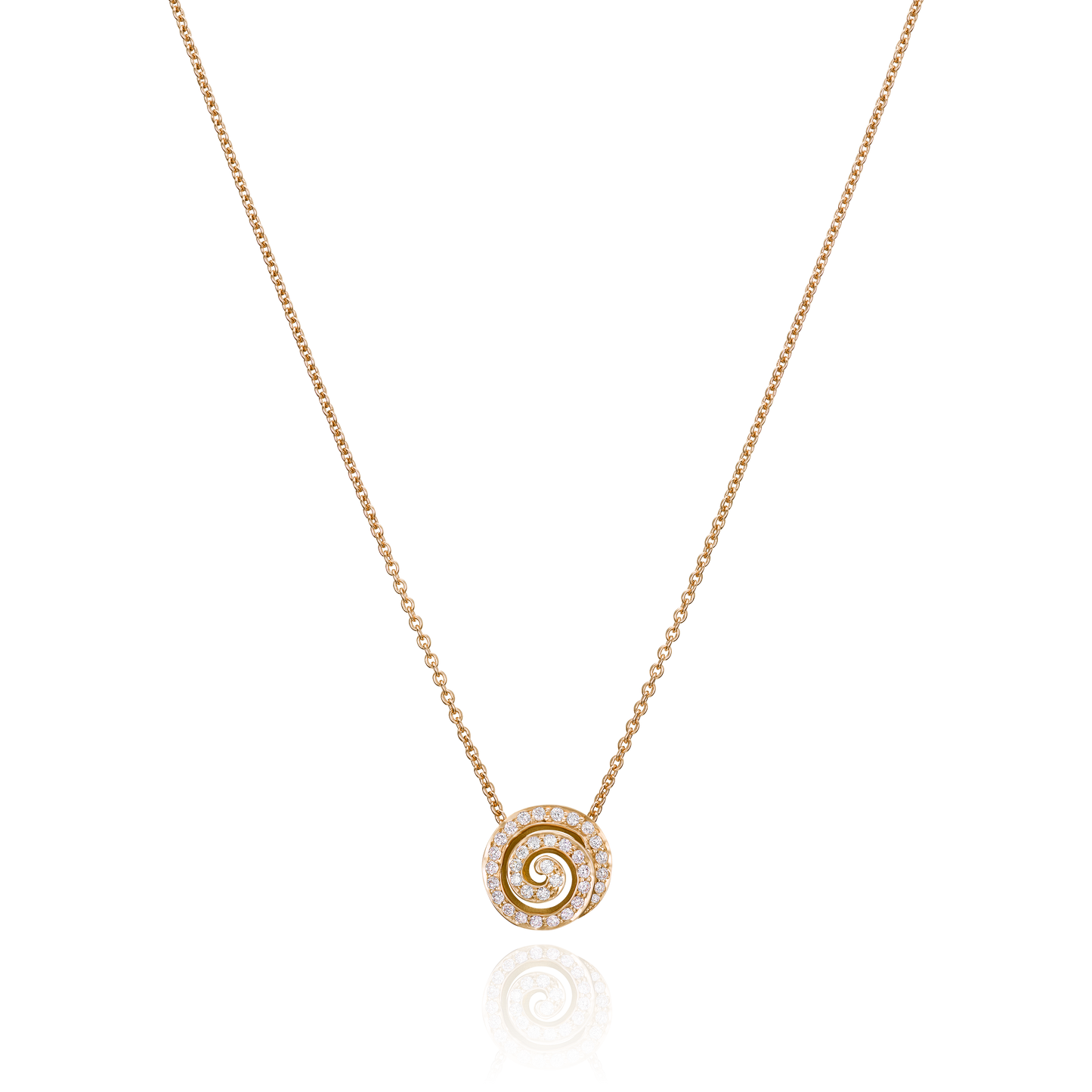 18ct Rose Gold Diamond Swirl Pendant