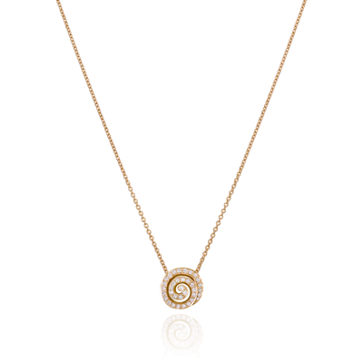 18ct Rose Gold Diamond Swirl Pendant