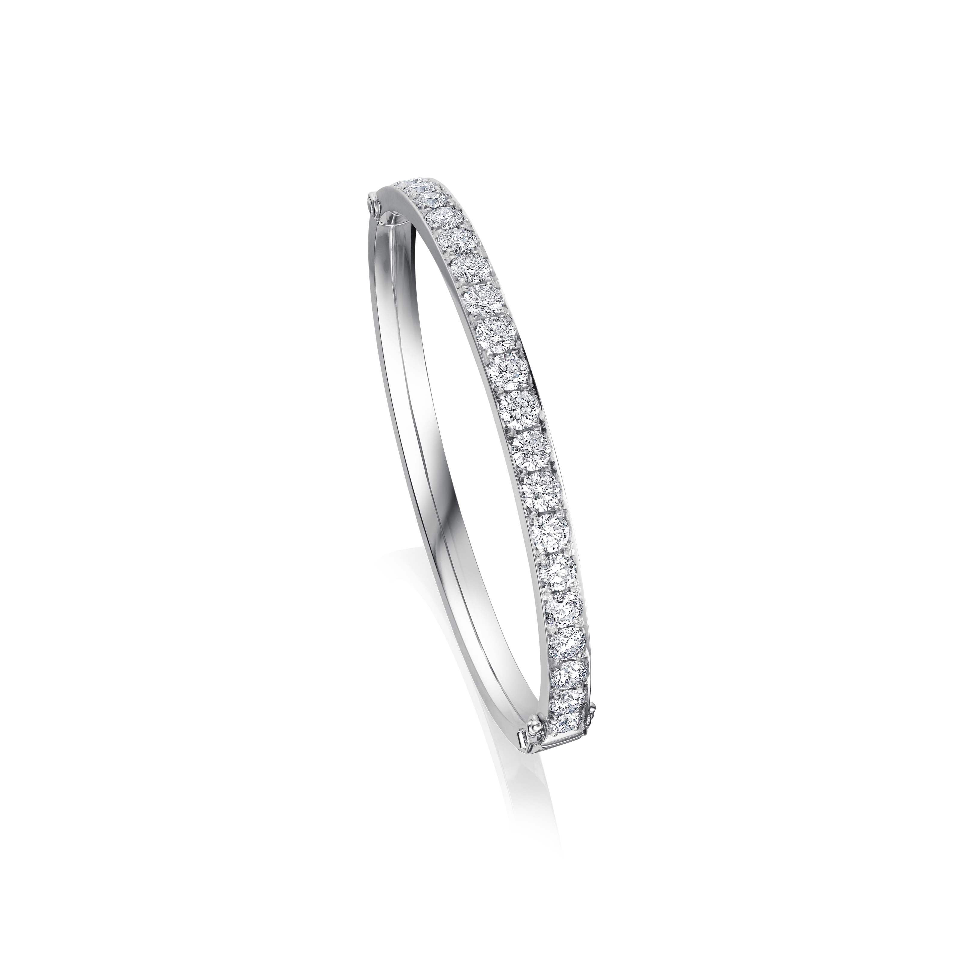 Skyline Collection Platinum Diamond Set Bangle 5mm