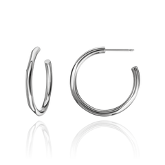 Solid 18ct White Gold Hoop Earrings