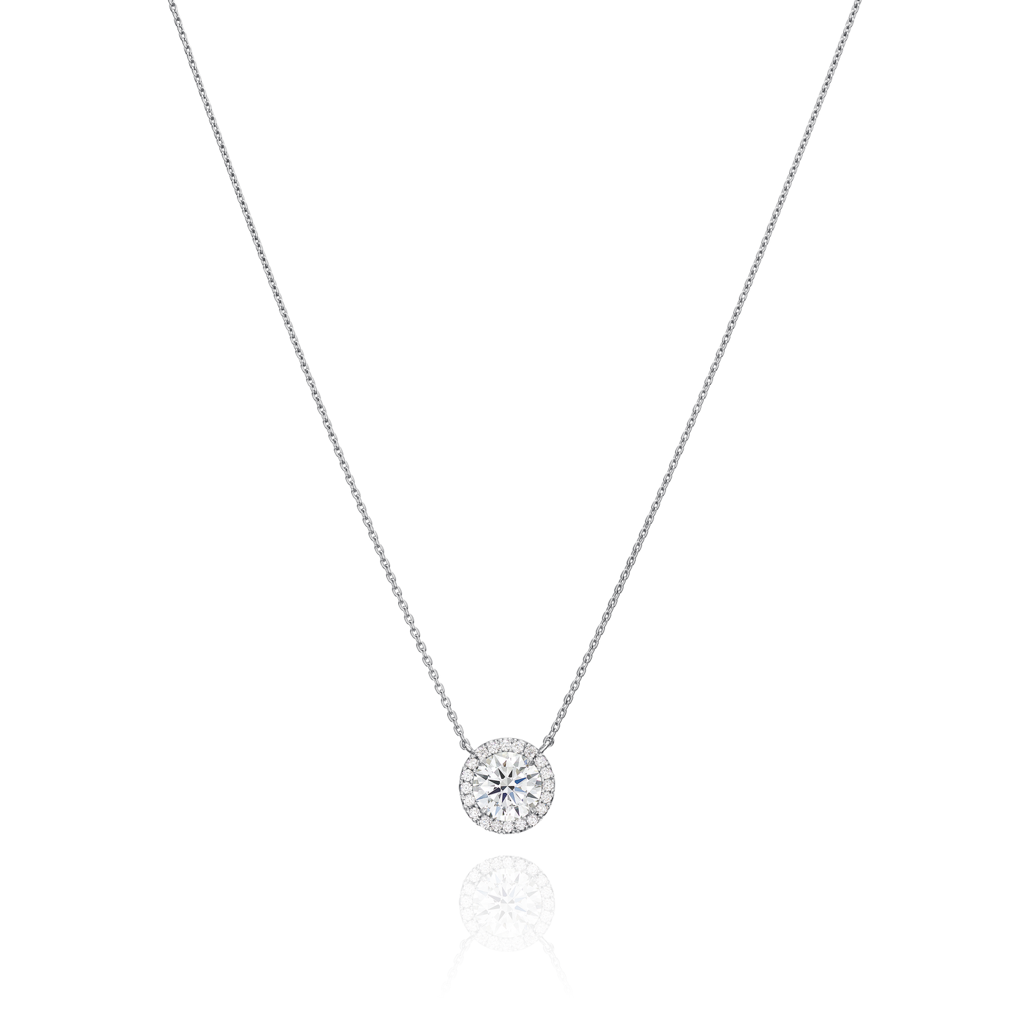 1ct Diamond Pendant With Diamond Surround