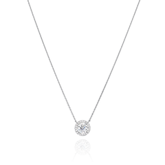 1ct Diamond Pendant With Diamond Surround