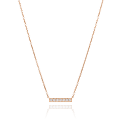 Skyline Collection Horizontal Diamond Set 18ct Rose Gold Pendant 3mm