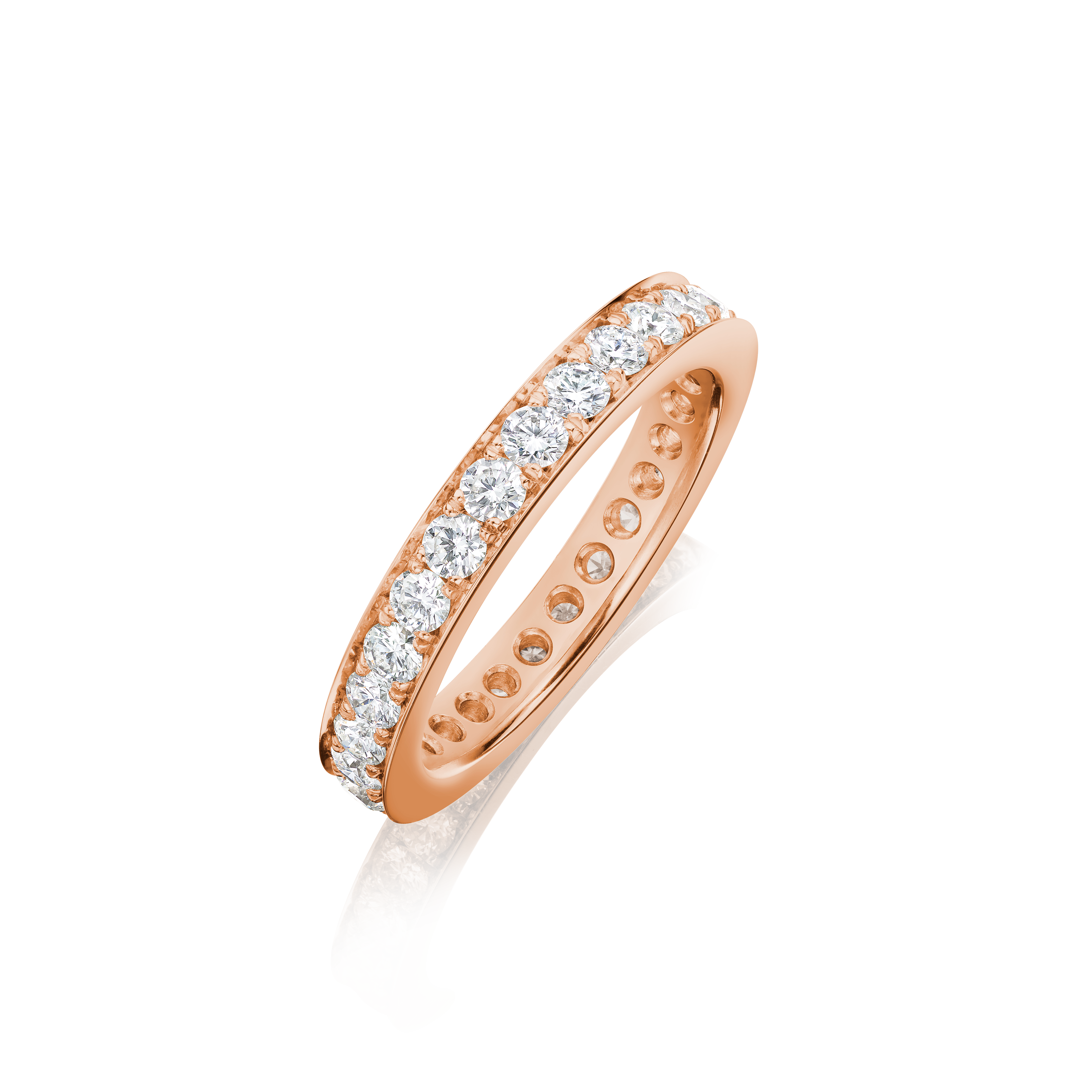 Skyline Collection 18ct Rose Gold Diamond Set Ring 4mm