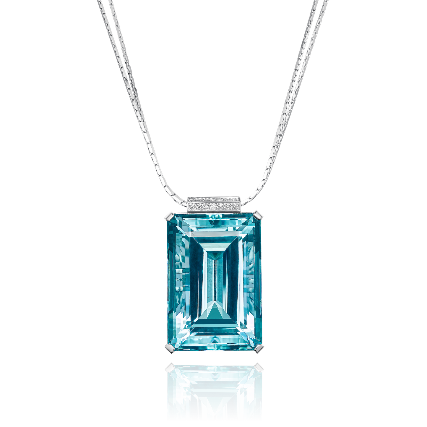 87.14cts Natural Aquamarine and Diamond Pendant