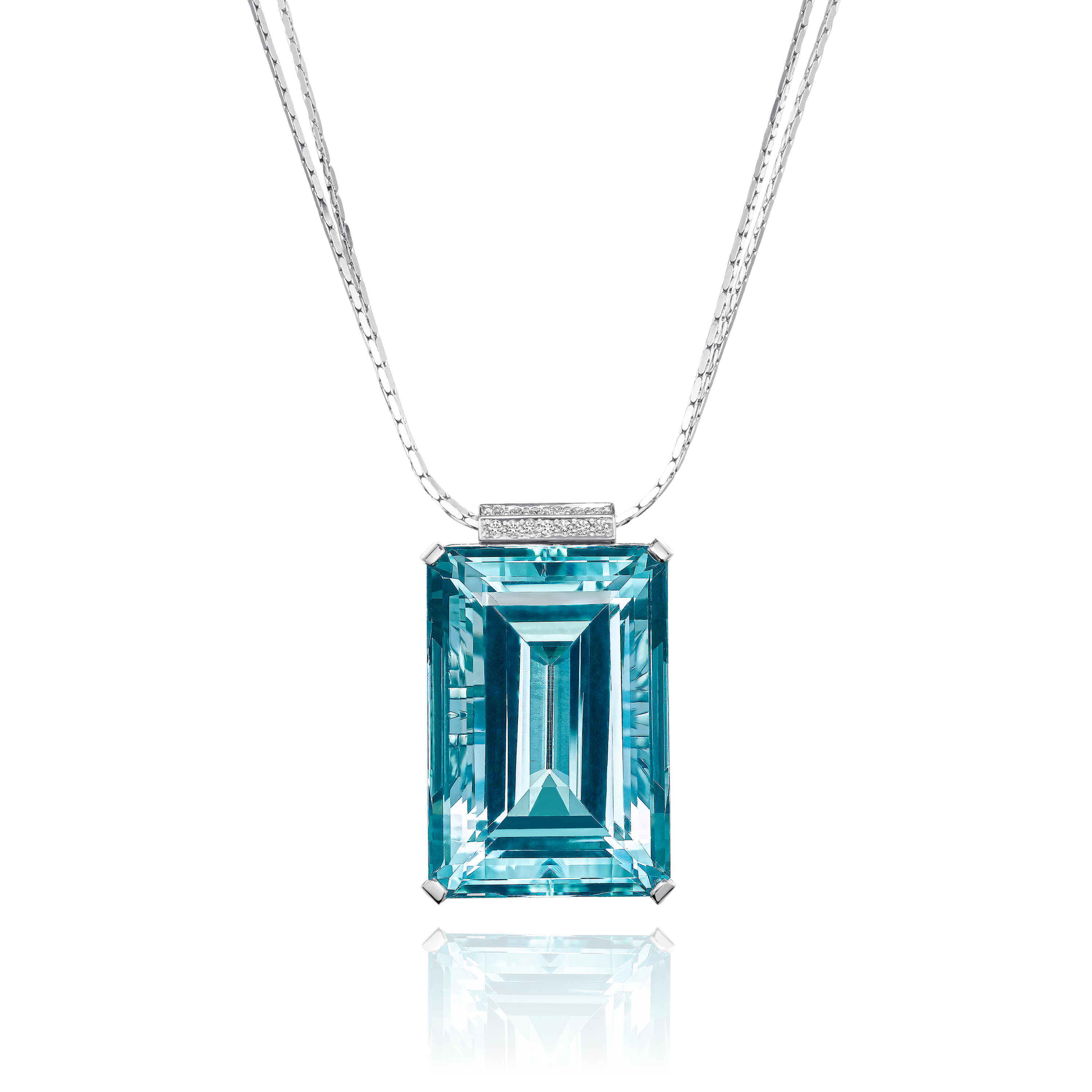 87.14cts Natural Aquamarine and Diamond Pendant