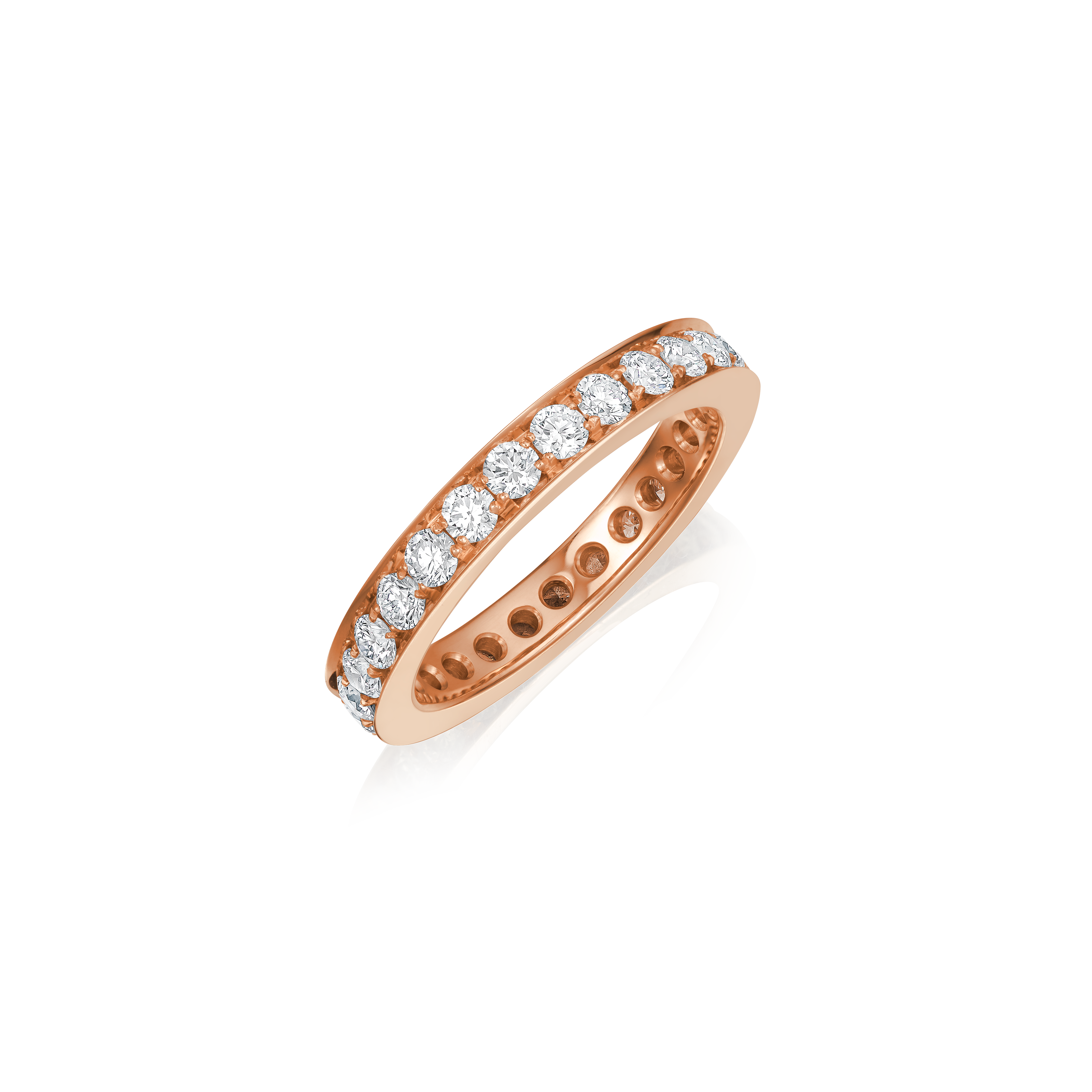 Skyline 3mm Diamond 18ct Rose Gold Ring