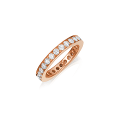 Skyline Collection 18ct Rose Gold Diamond Set Ring 3mm