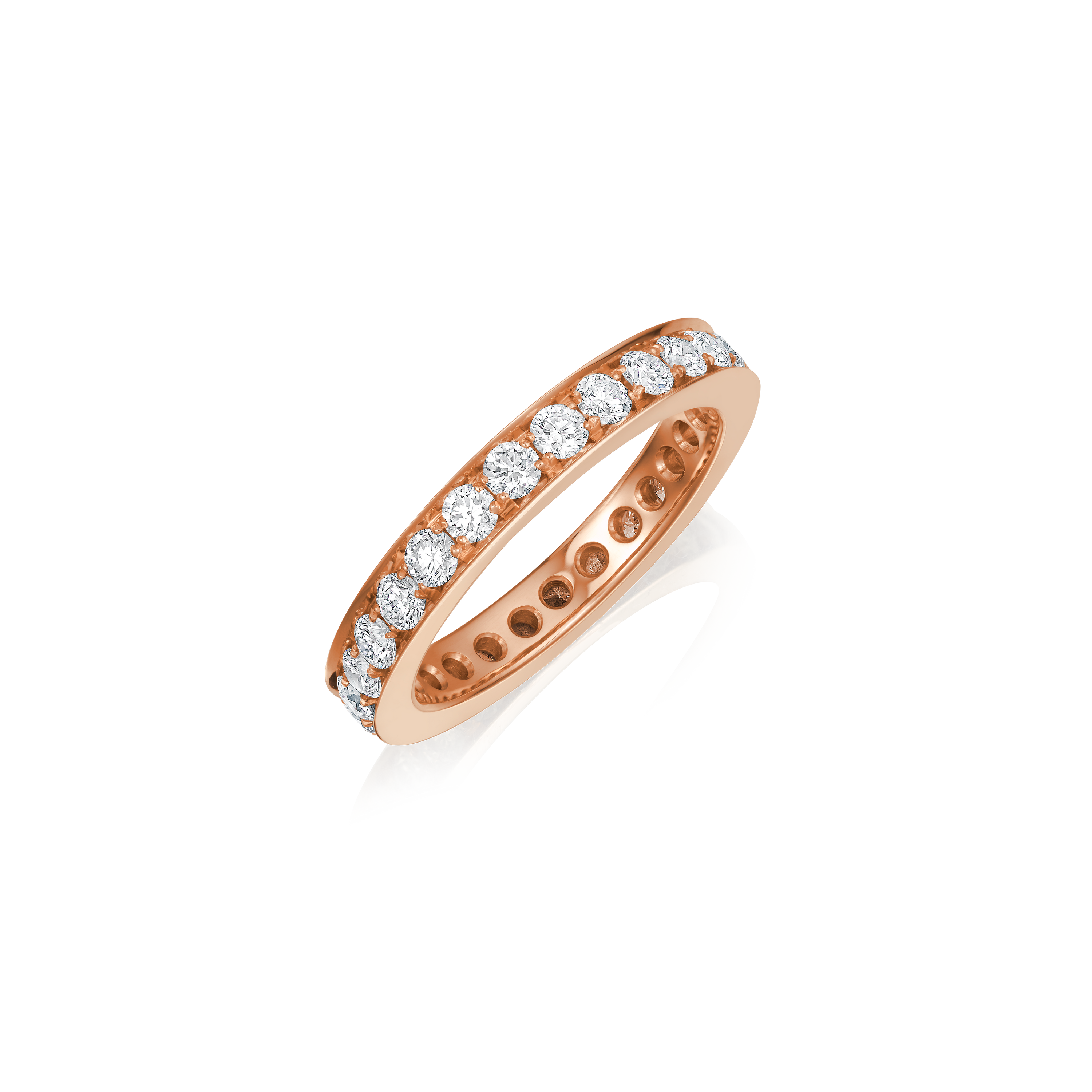 Skyline Collection 18ct Rose Gold Diamond Set Ring 3mm