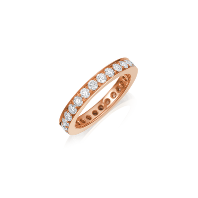Skyline Collection 18ct Rose Gold Diamond Set Ring 3mm