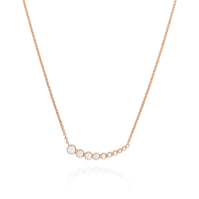 18ct Rose Gold Graduated Diamond Arc Pendant