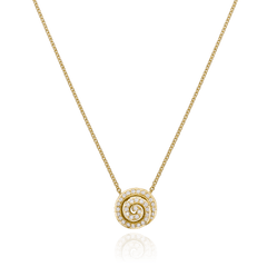18ct Yellow Gold Diamond Swirl Pendant