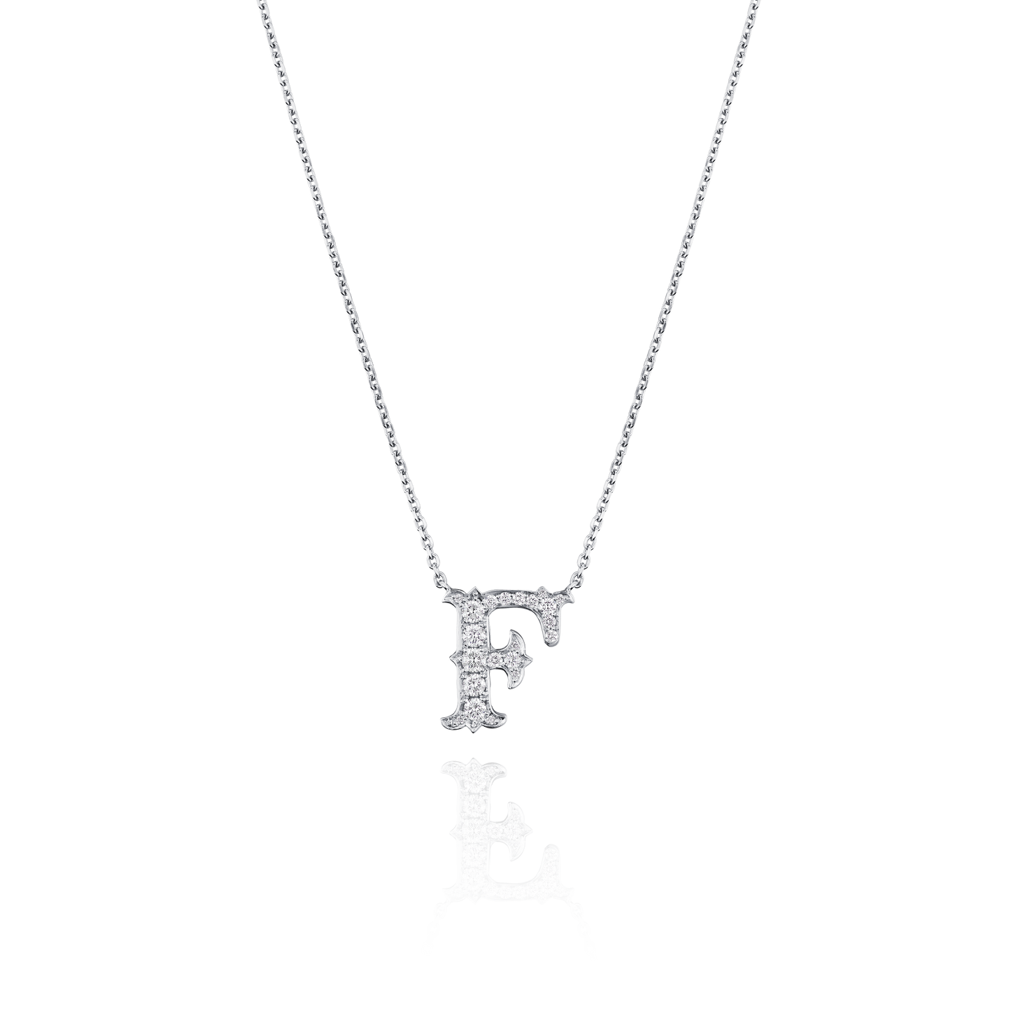 Platinum Diamond Set Initial Pendant