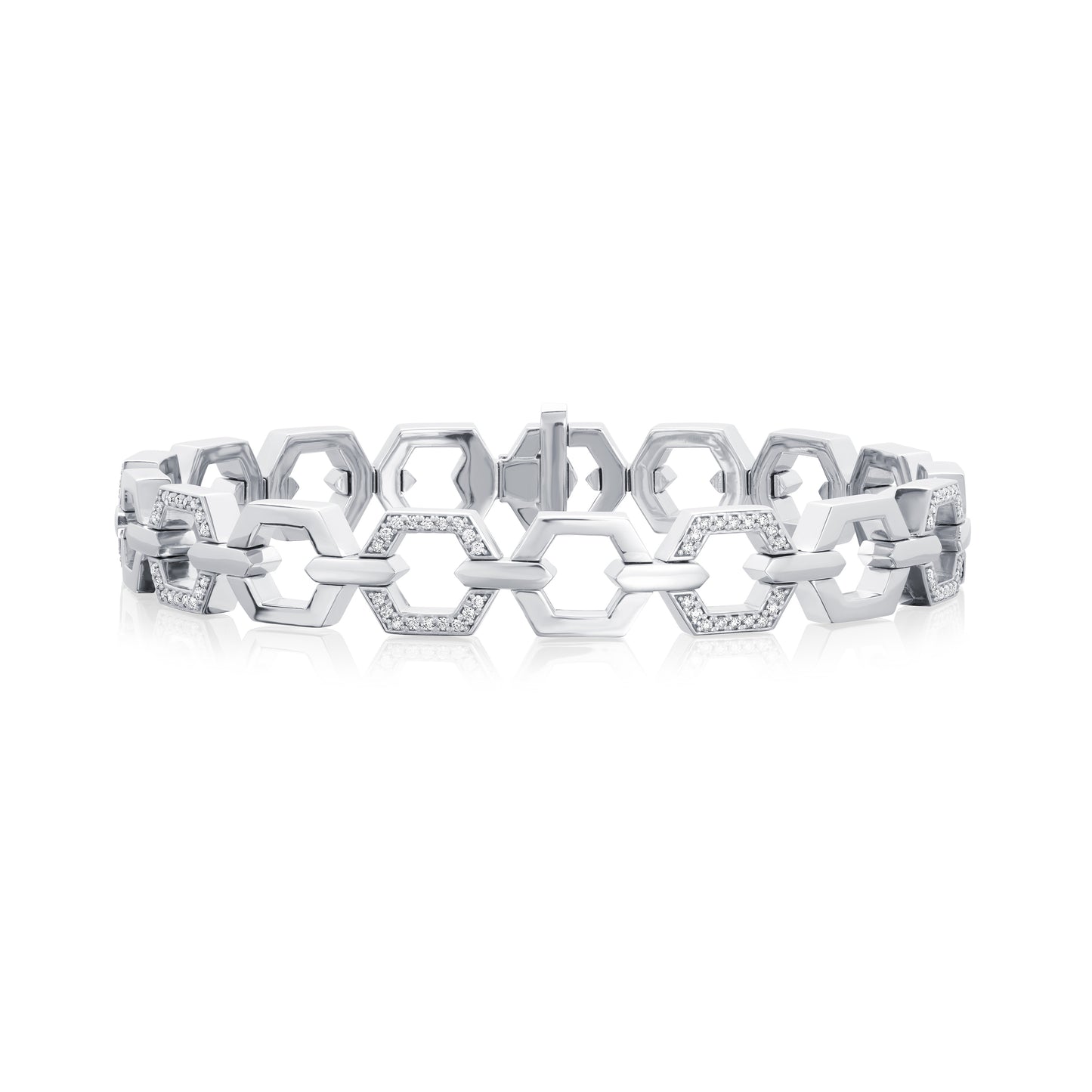 Nectar Collection Platinum Bracelet With Diamond Set Links