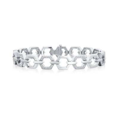 Nectar Collection Platinum Bracelet With Diamond Set Links