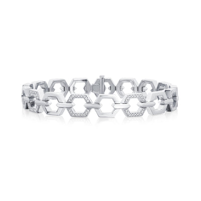 Nectar Platinum Bracelet With Diamond Set Links