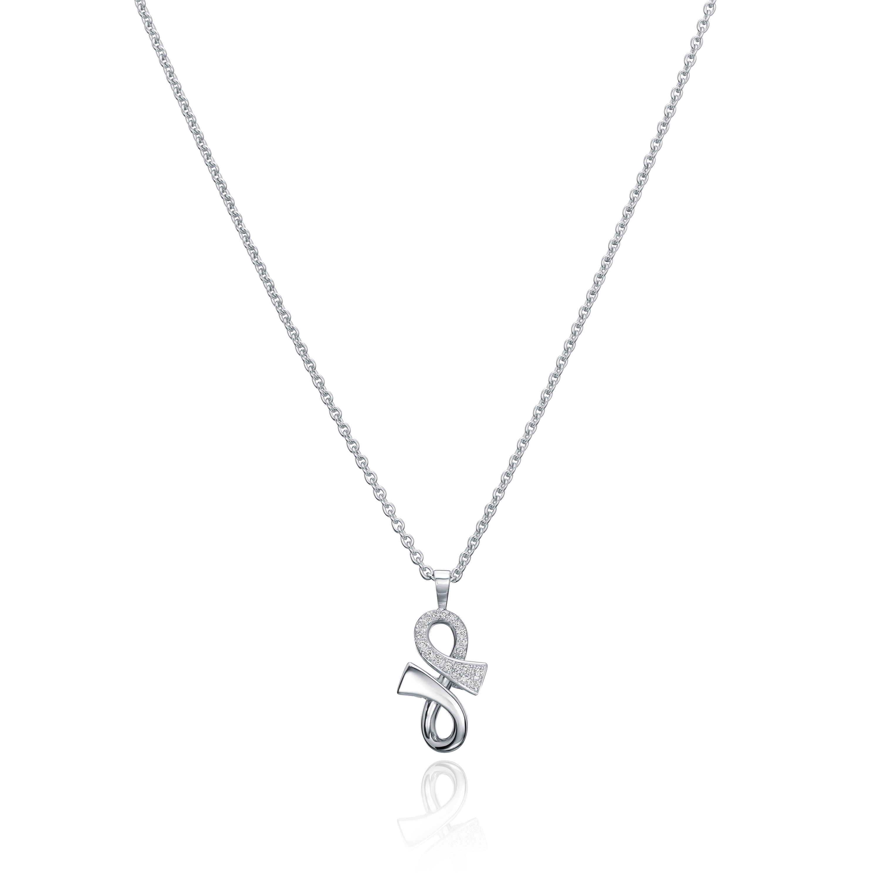 Infinity Collection 18ct White Gold Diamond Set Infinity Pendant